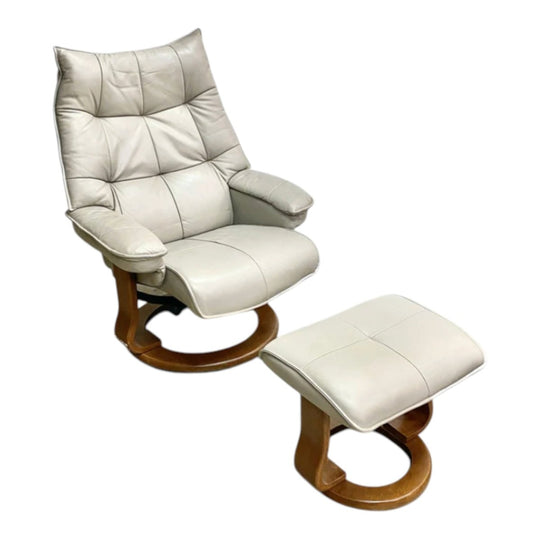 Zedere Leather Recliner Armchair With Footstool*