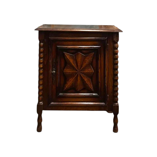 Early 19th-Century Walnut Jam Cabinet with Diamond-Point Door and Original Key