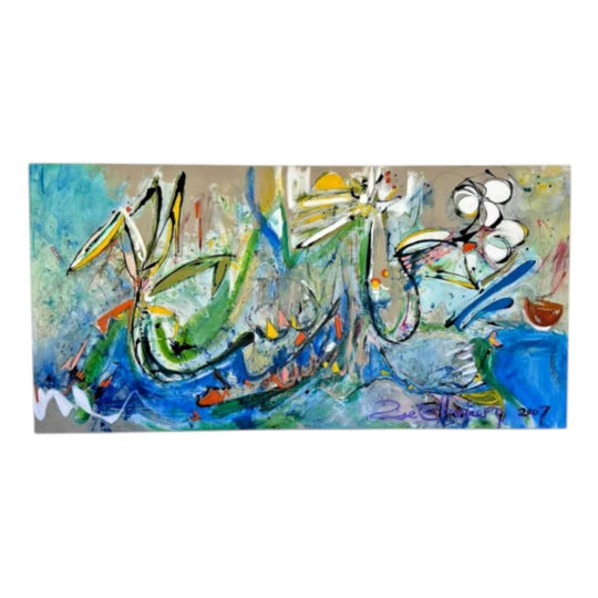 Zoe Ellenberg Original Abstract Painting Signed 2007 Large Canvas Art
