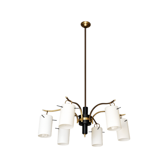 6 Arm Opal Glass Chandelier