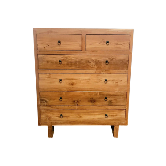 MINIMALISTIC 6 DRAWER Tallboy in NATURAL