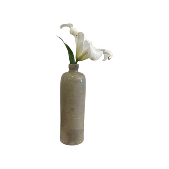 French Antique Stoneware Tall Vase